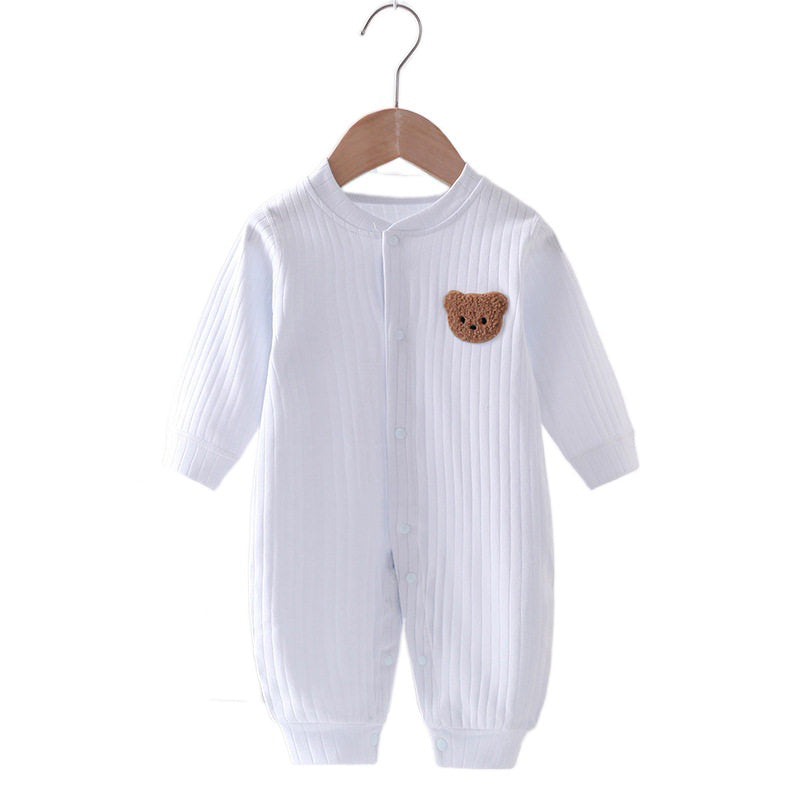 Cotton Bear Bodysuit — Solid Colour, 0-18 Months