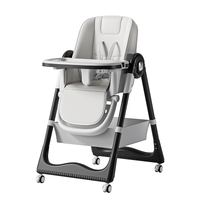 Reclining High Chair with Wheels — Foldable